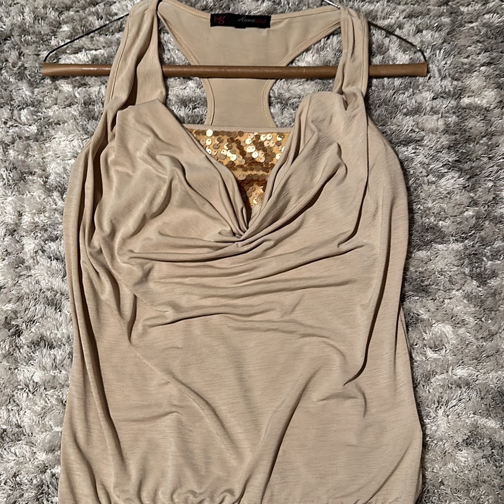 gold tank with bandeaux
